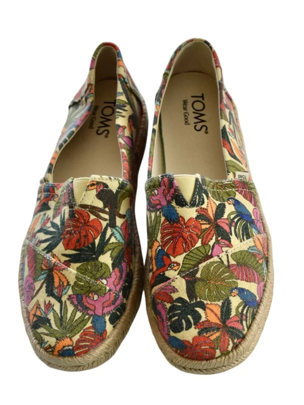 New Women's Toms Alpargata Rope Tropical Print Espadrille Size 8